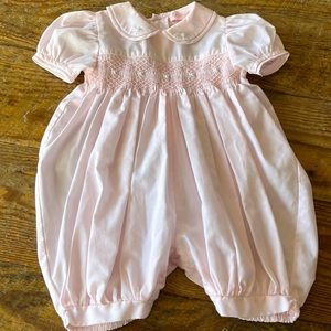 Petit Ami Smocked Light Pink Romper Sz: 3 months